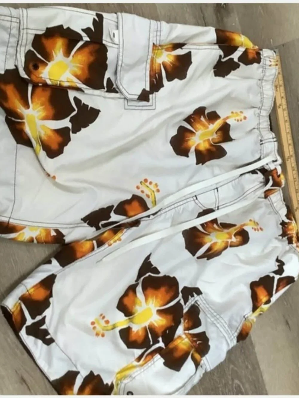 Arizona Mesh Lined Swim Trunks - Floral - Elastic Drawstring Waist - Size 2XL